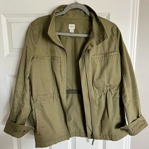 J.Crew army green women’s jacket; size M